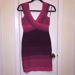 Herve Leger pink/purple ombré dress. Size M.